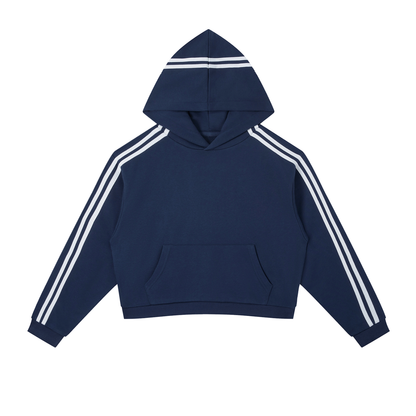 Saint Luciel Contrast Stripe Cropped Hoodie