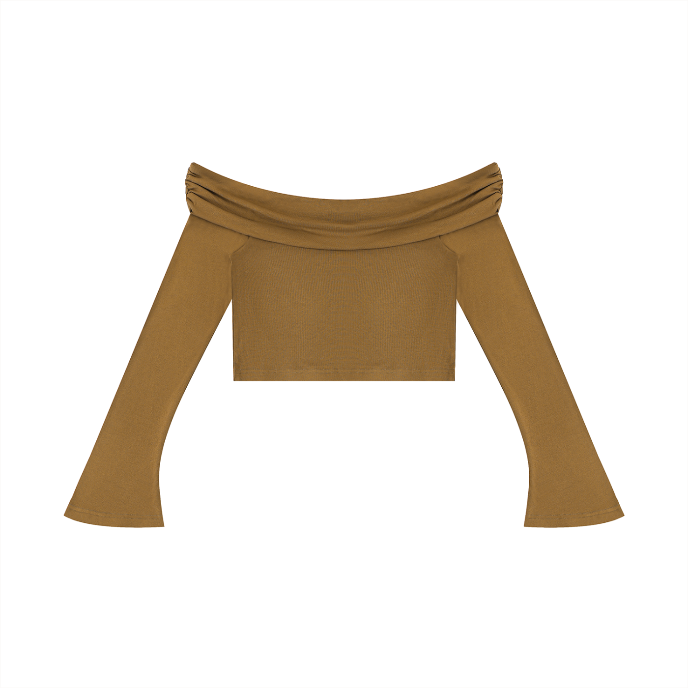 Saint Luciel Women's Off-the-Shoulder Bell Sleeve Crop T-Shirt