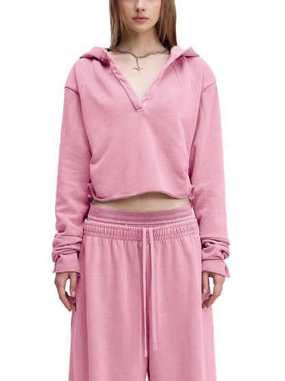 Saint Luciel Vintage Washed Raw Edge Hoodie