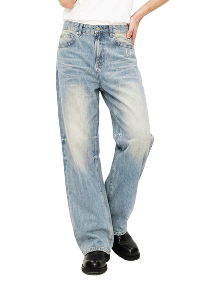 Saint Luciel Sun Fade Raw Hem Denim Jeans
