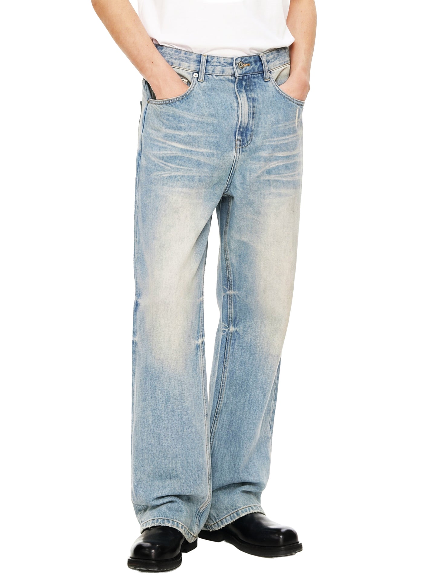 Saint Luciel Sun Fade Raw Hem Denim Jeans