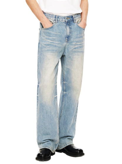 Saint Luciel Sun Fade Raw Hem Denim Jeans