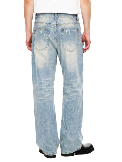 Saint Luciel Sun Fade Raw Hem Denim Jeans