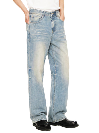 Saint Luciel Sun Fade Raw Hem Denim Jeans