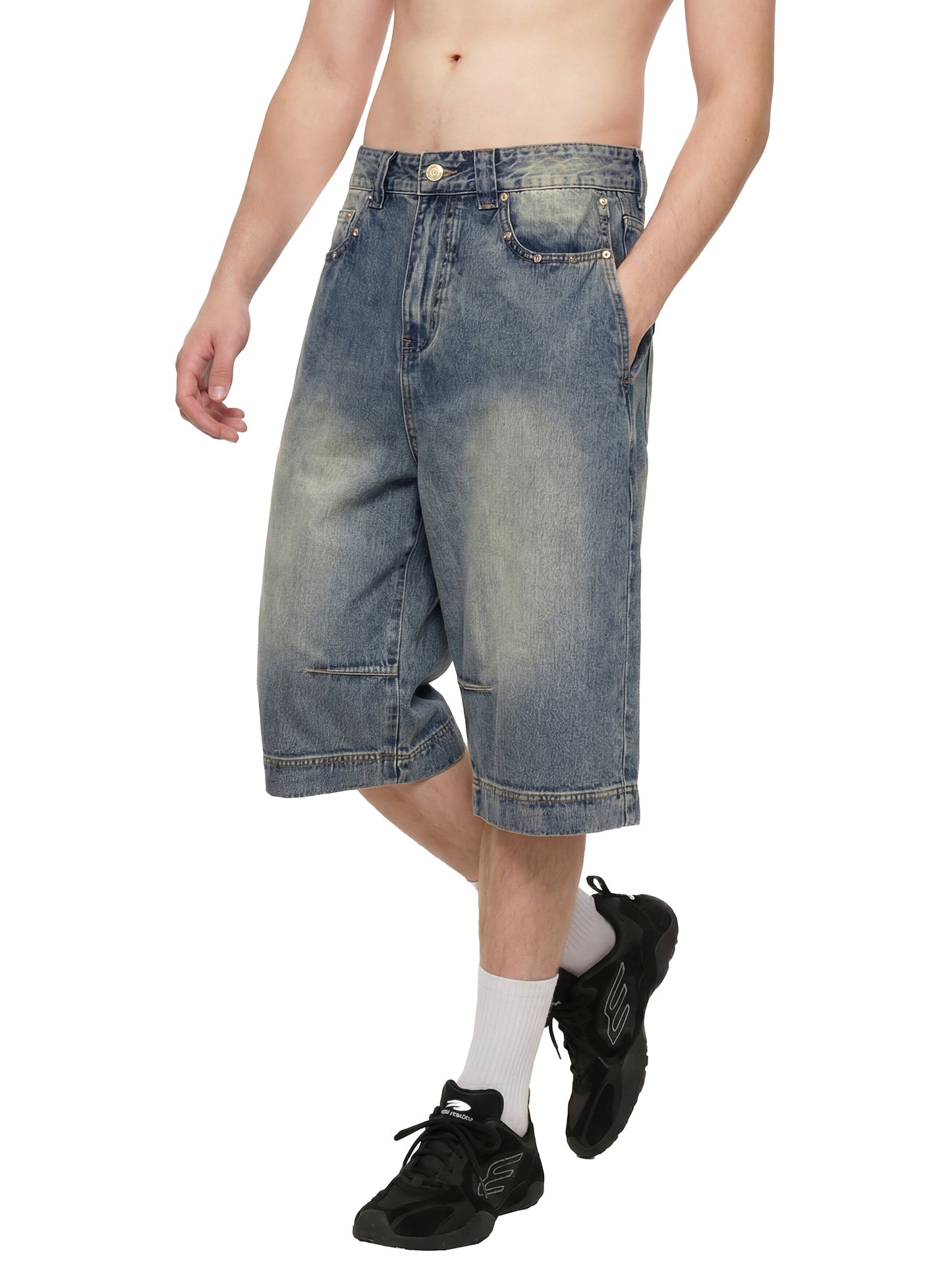 Saint Luciel Vintage Wash Baggy Denim Jorts