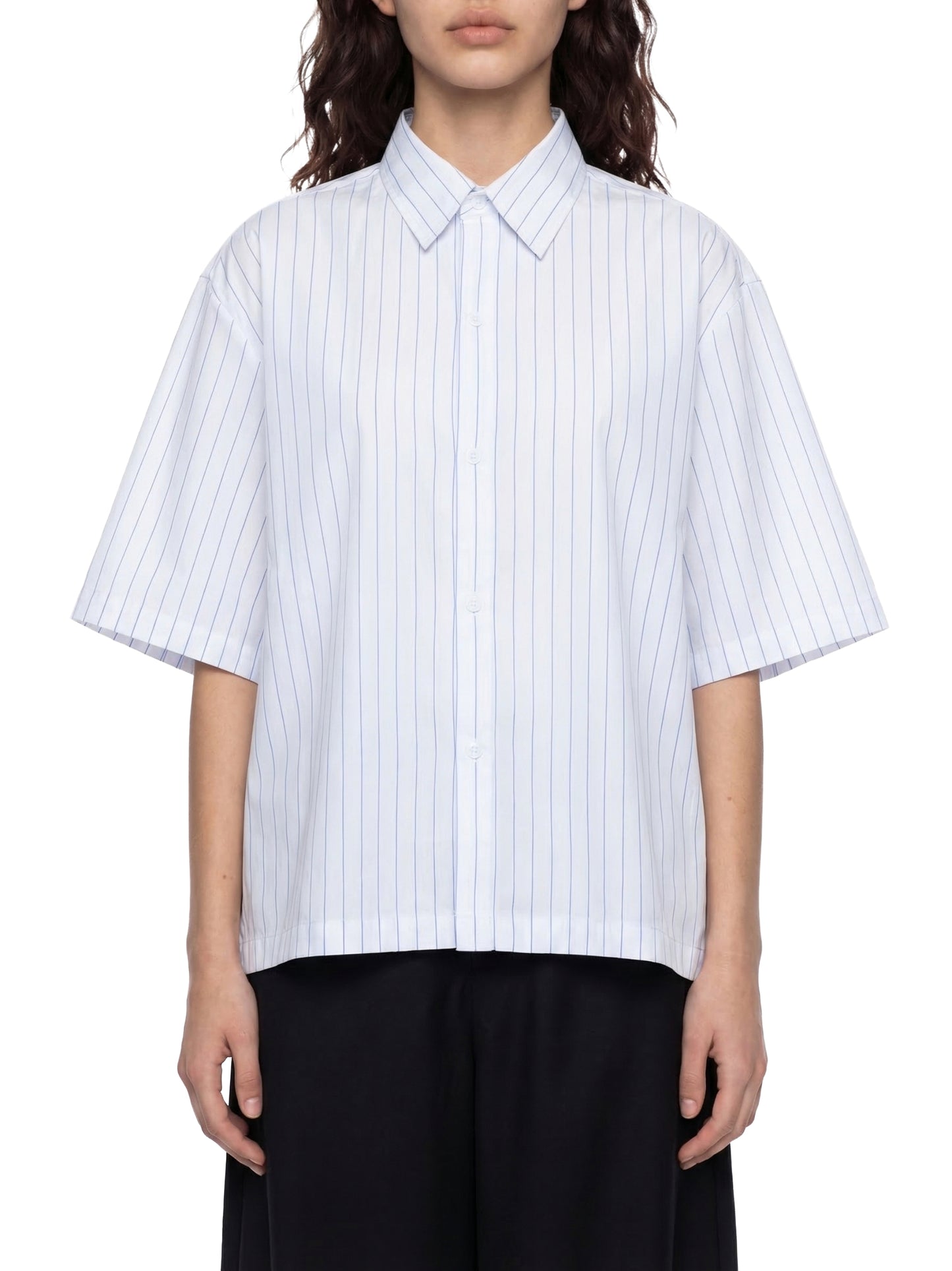 Saint Luciel (Child of God) Striped Boxy Button-Up Shirt
