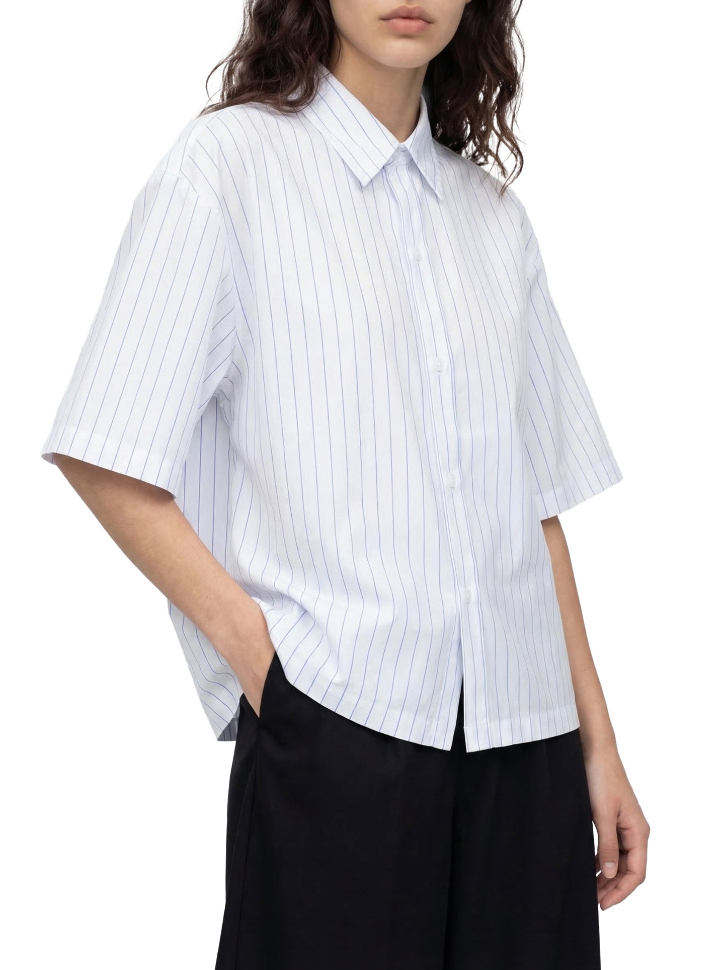 Saint Luciel (Child of God) Striped Boxy Button-Up Shirt