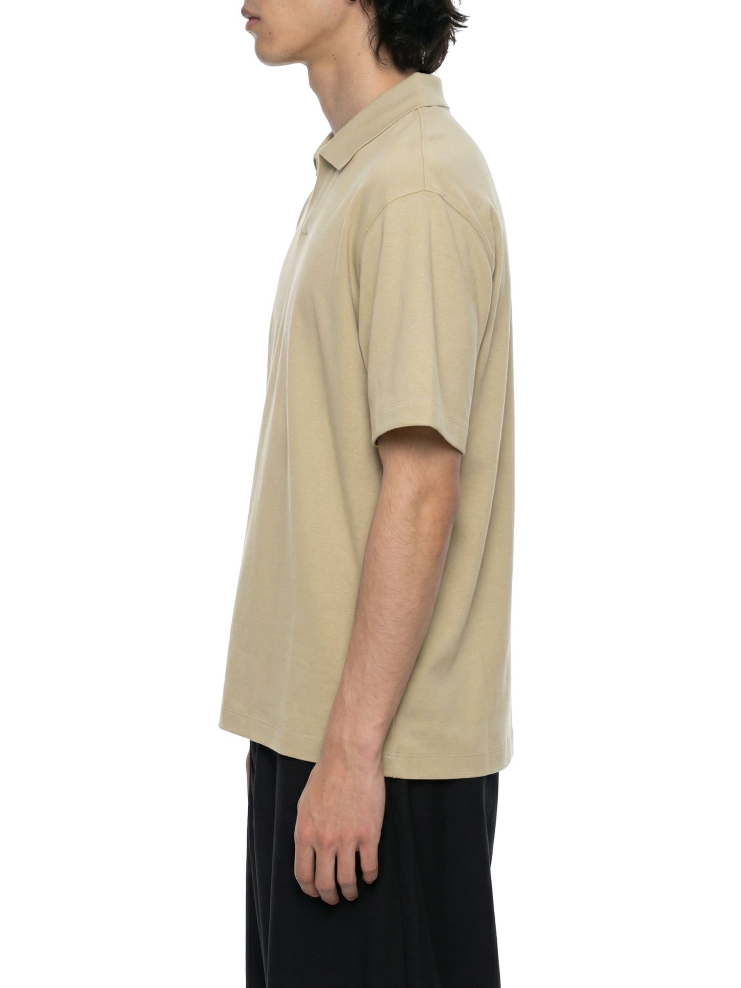Saint Luciel Men's Drop Shoulder Polo Shirt (Dark Gray/Light Blue)