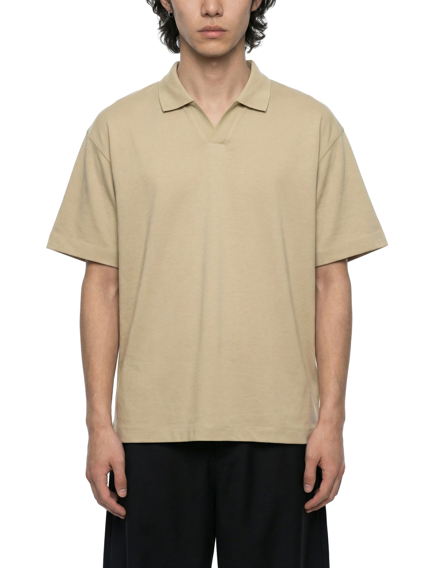 Saint Luciel Men's Drop Shoulder Polo Shirt (Black/Red)