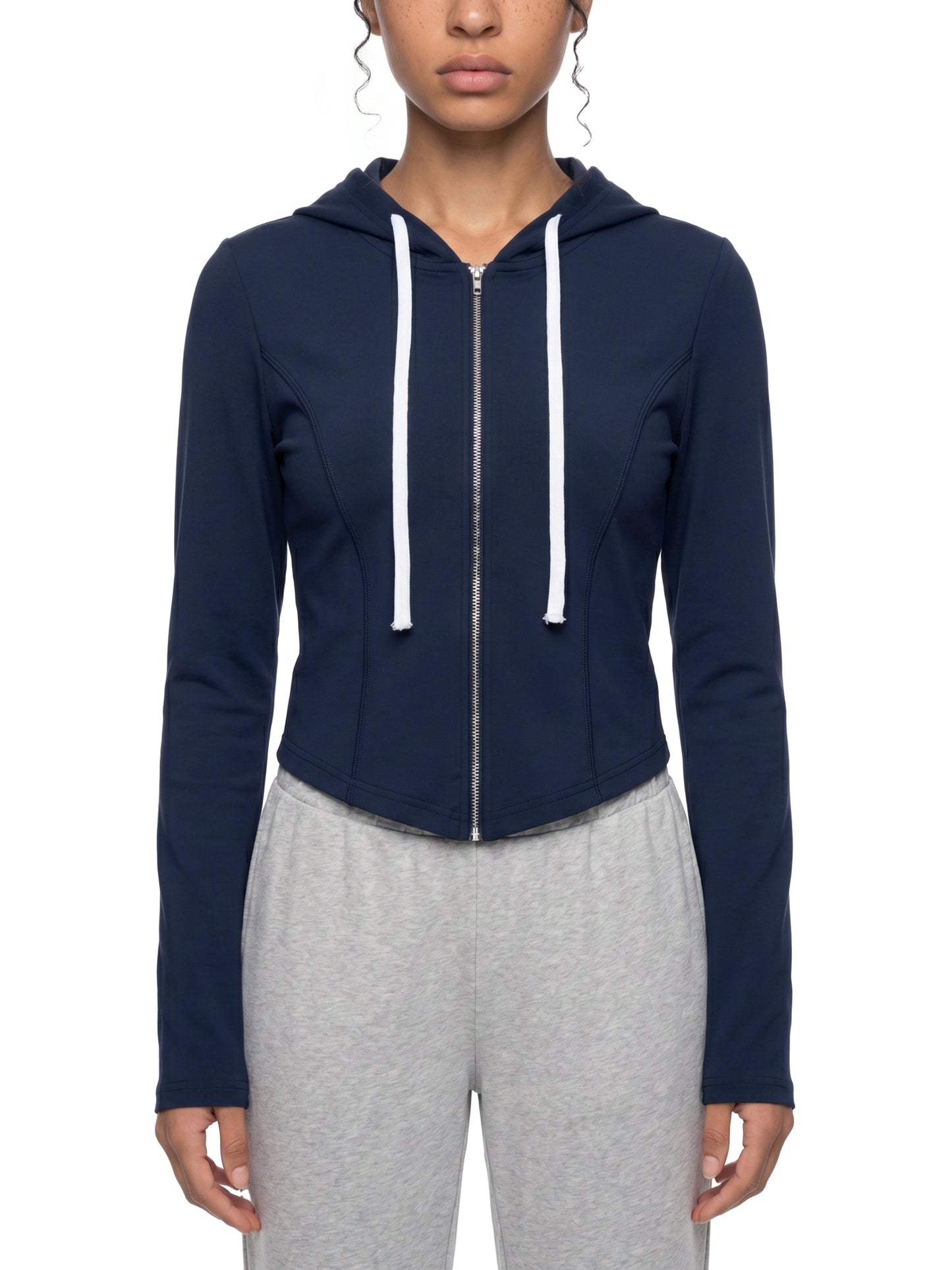 Saint Luciel Slim Cropped Full Zip Hoodie