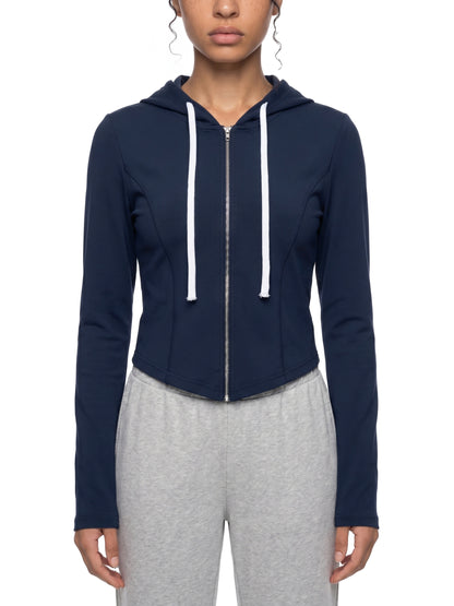 Saint Luciel Slim Cropped Full Zip Hoodie