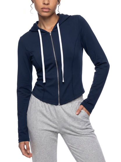 Saint Luciel Slim Cropped Full Zip Hoodie