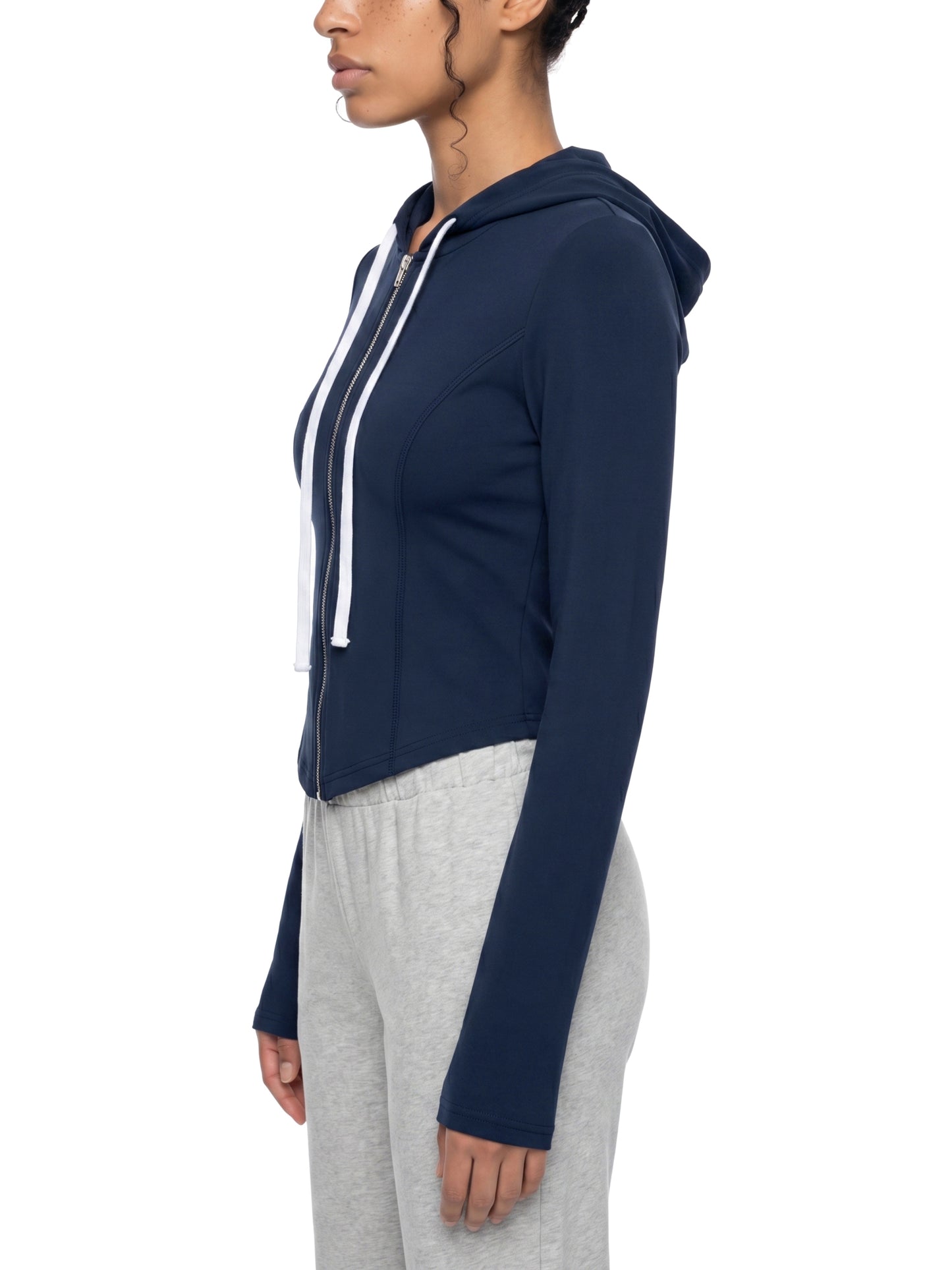 Saint Luciel Slim Cropped Full Zip Hoodie