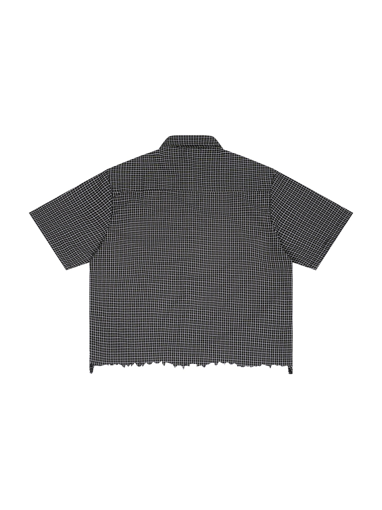 Saint Luciel Distressed Plaid Boxy Shirt