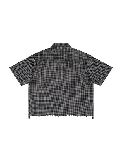 Saint Luciel Distressed Plaid Boxy Shirt