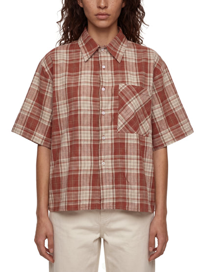 Saint Luciel Plaid Boxy Short Sleeve Shirt