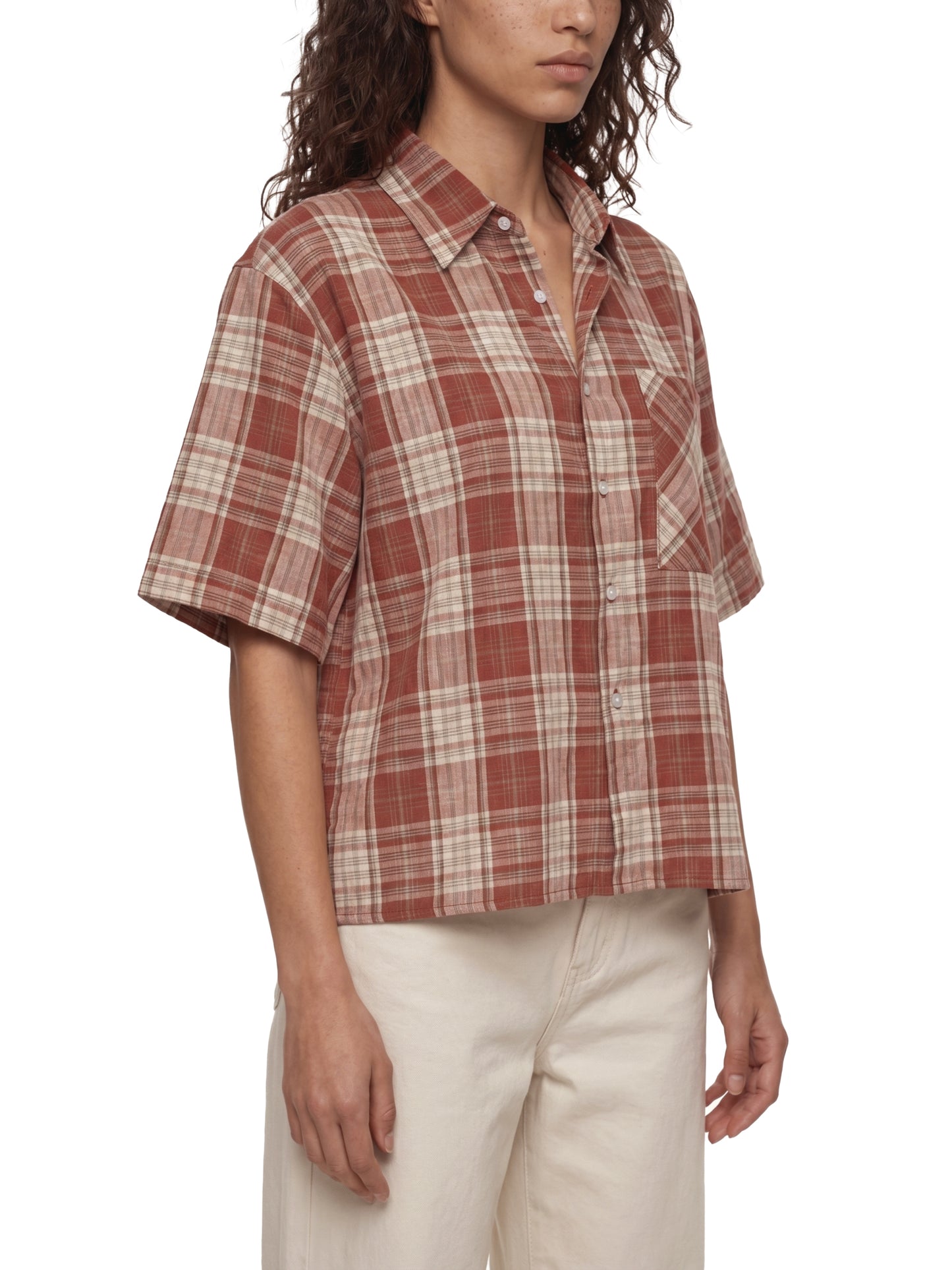 Saint Luciel Plaid Boxy Short Sleeve Shirt