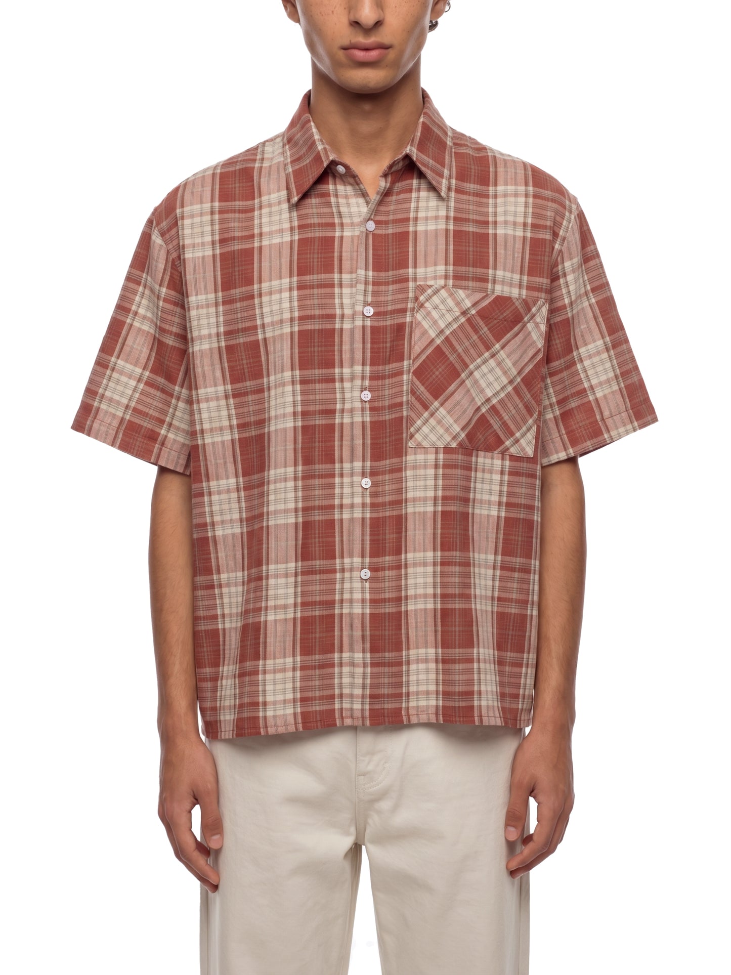 Saint Luciel Plaid Boxy Short Sleeve Shirt