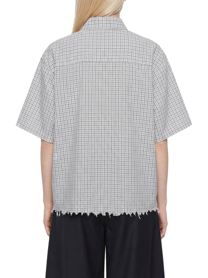 Saint Luciel Distressed Plaid Boxy Shirt