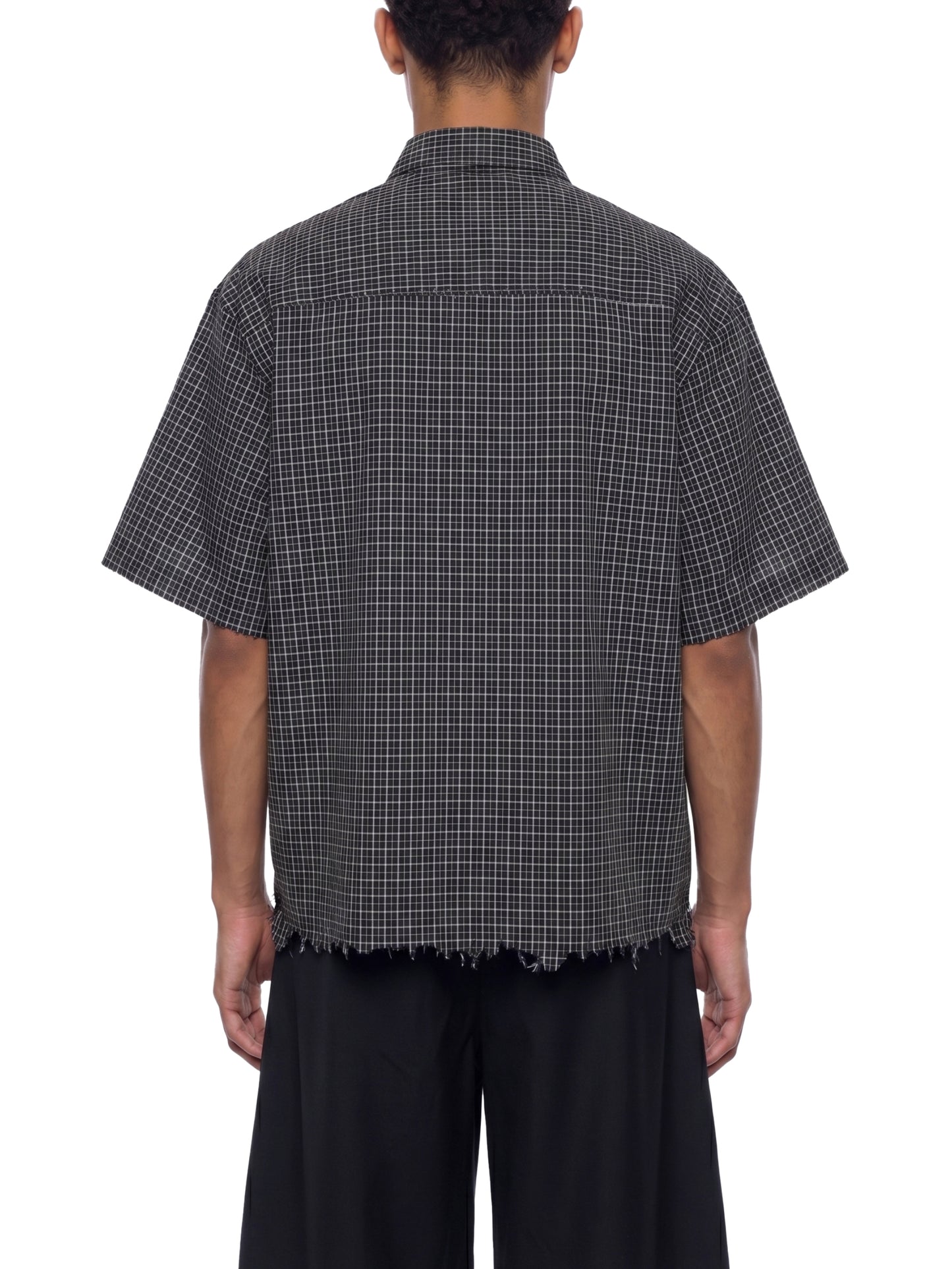 Saint Luciel Distressed Plaid Boxy Shirt