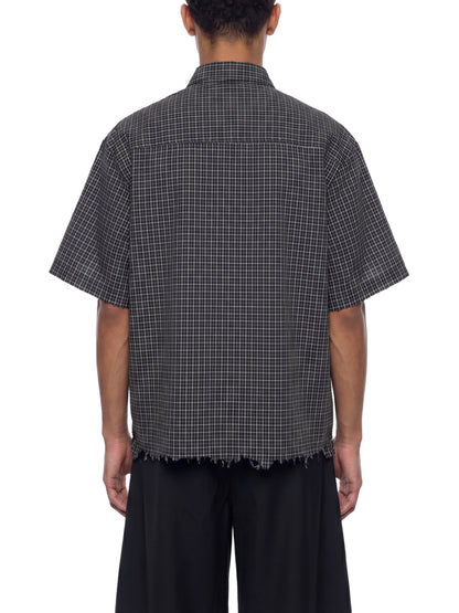 Saint Luciel Distressed Plaid Boxy Shirt