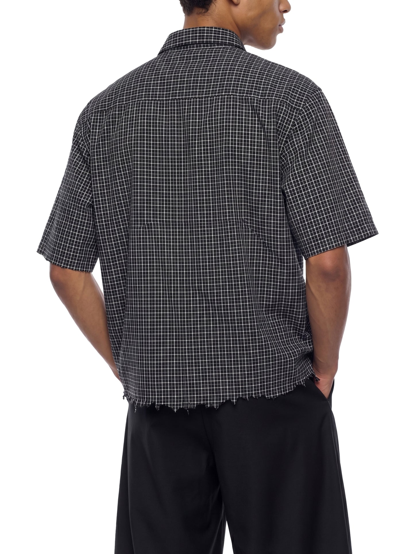 Saint Luciel Distressed Plaid Boxy Shirt