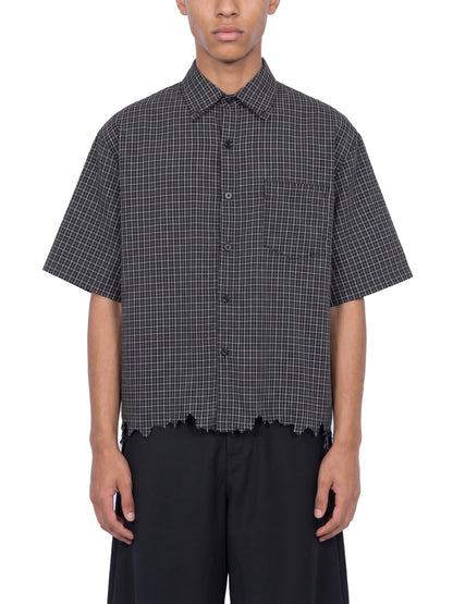 Saint Luciel Distressed Plaid Boxy Shirt