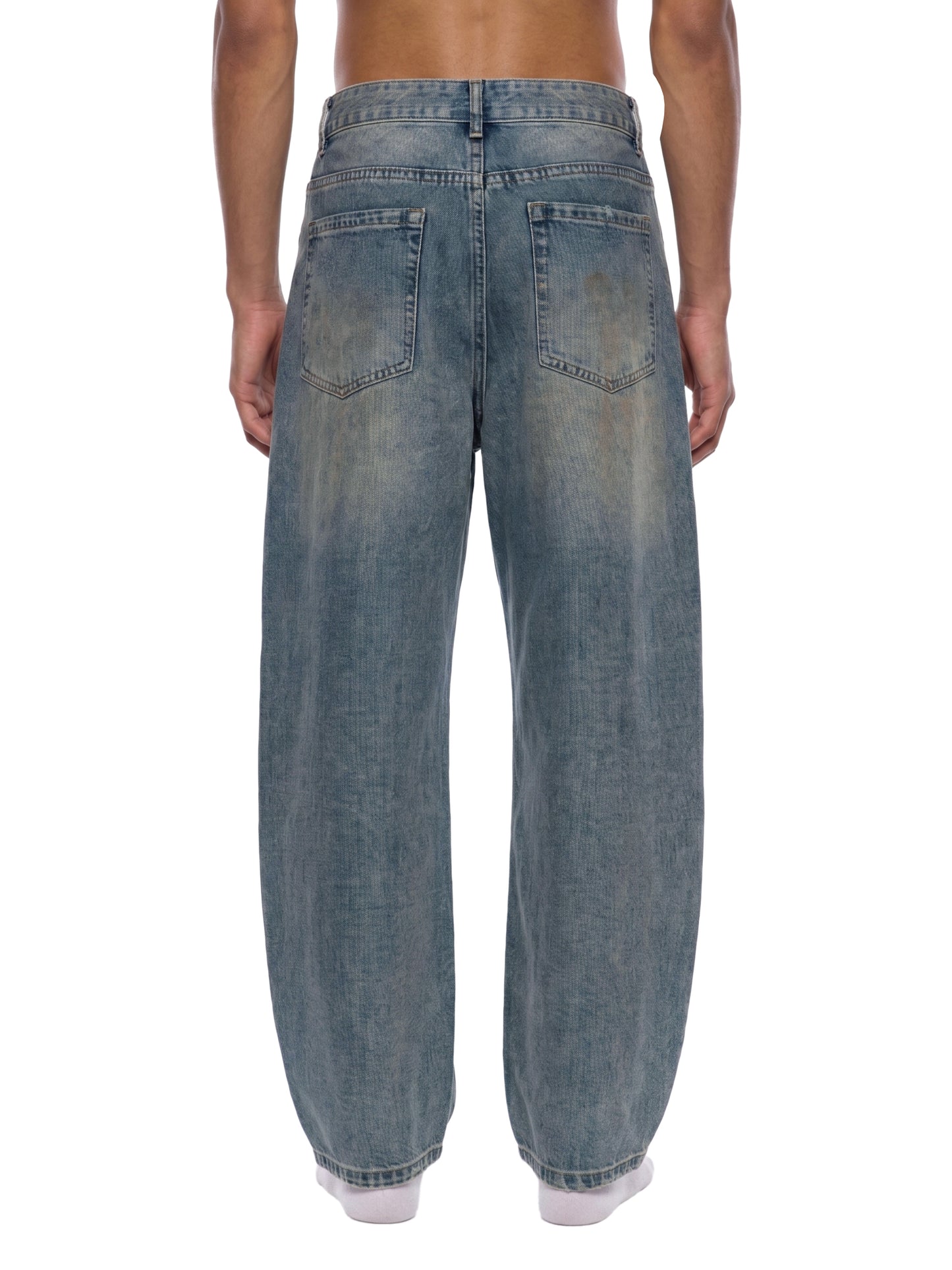 Saint Luciel Men's Distressed Barrel Leg Jeans
