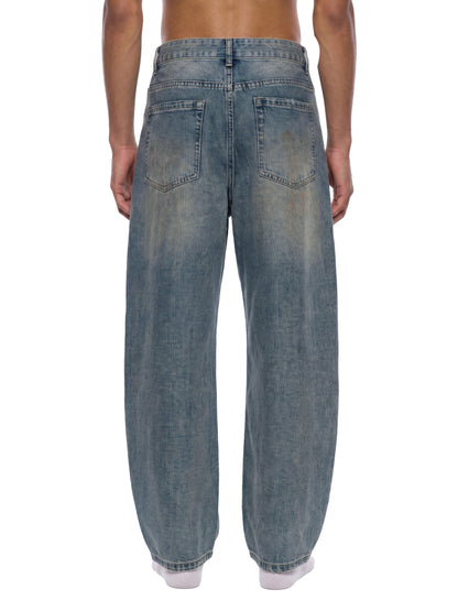Saint Luciel Men's Distressed Barrel Leg Jeans
