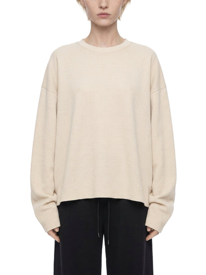 Saint Luciel Vintage Wash Boxy  Waffle Raw Edge Shirt