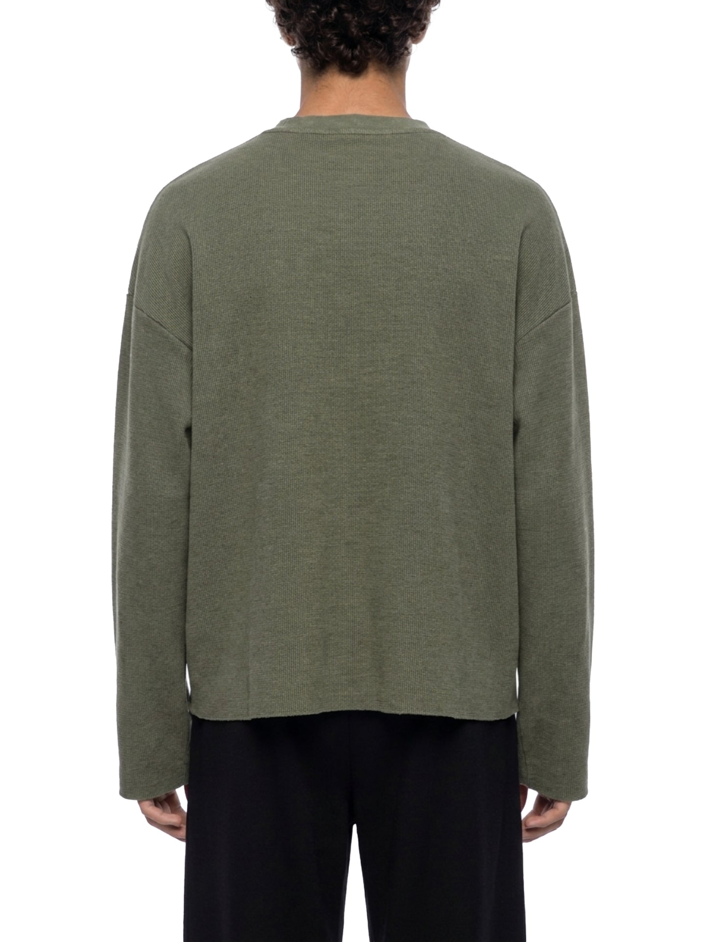 Saint Luciel Vintage Wash Boxy  Waffle Raw Edge Shirt