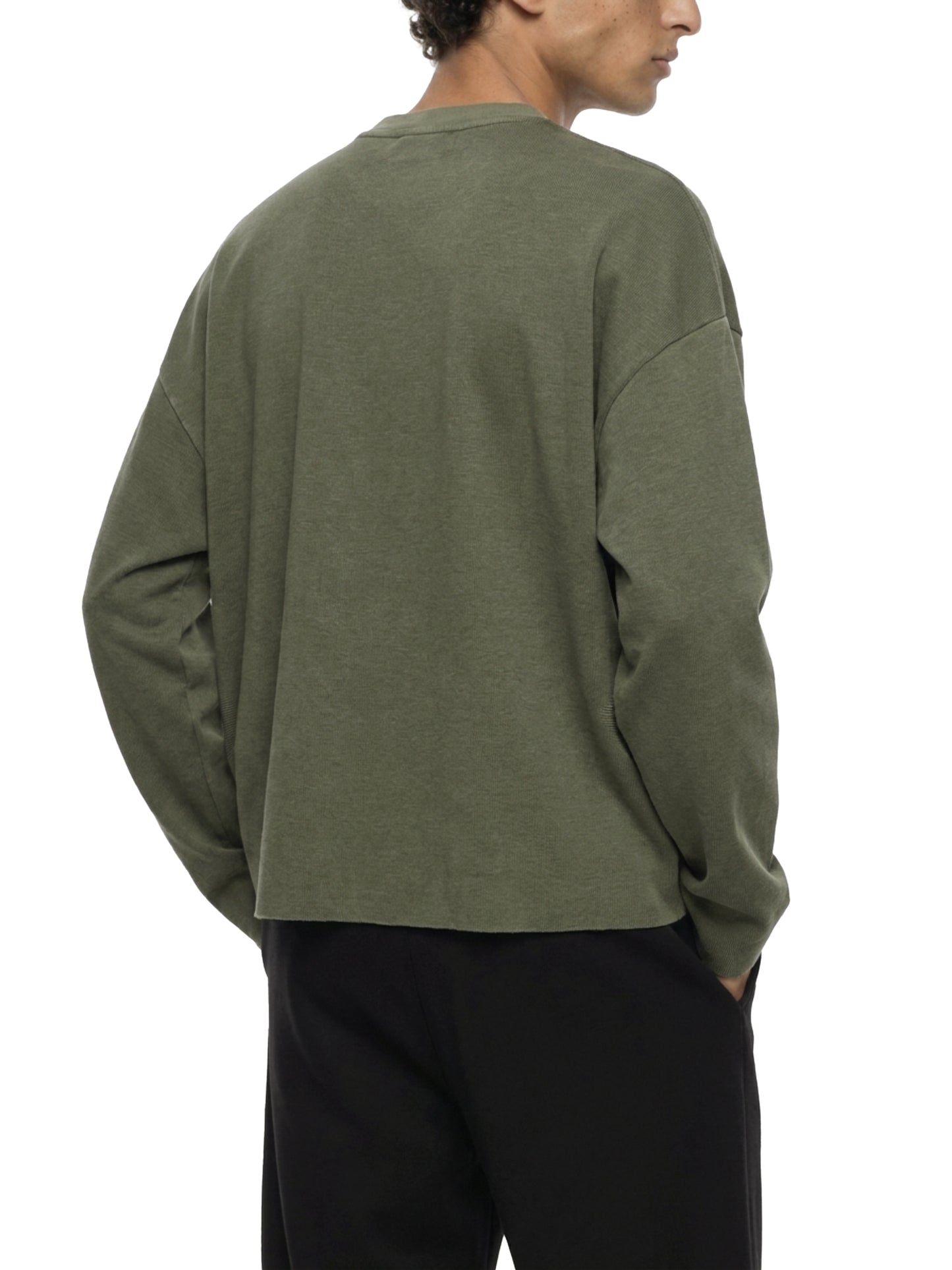 Saint Luciel Vintage Wash Boxy  Waffle Raw Edge Shirt