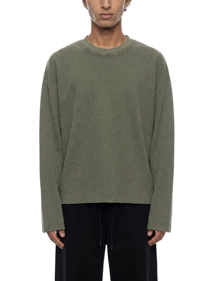 Saint Luciel Vintage Wash Boxy  Waffle Raw Edge Shirt