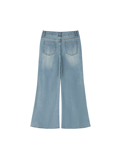 Saint Luciel Women's Vintage Wash Flared Leg Jeans