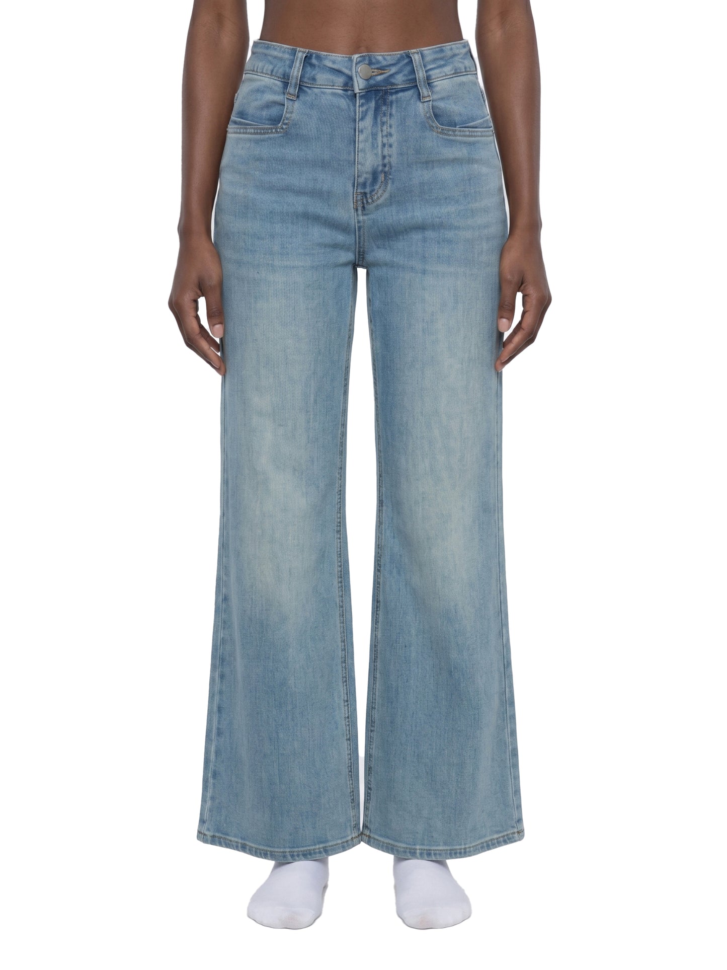 Saint Luciel Women's Vintage Wash Flared Leg Jeans