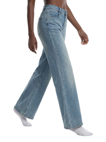 Saint Luciel Women's Vintage Wash Flared Leg Jeans