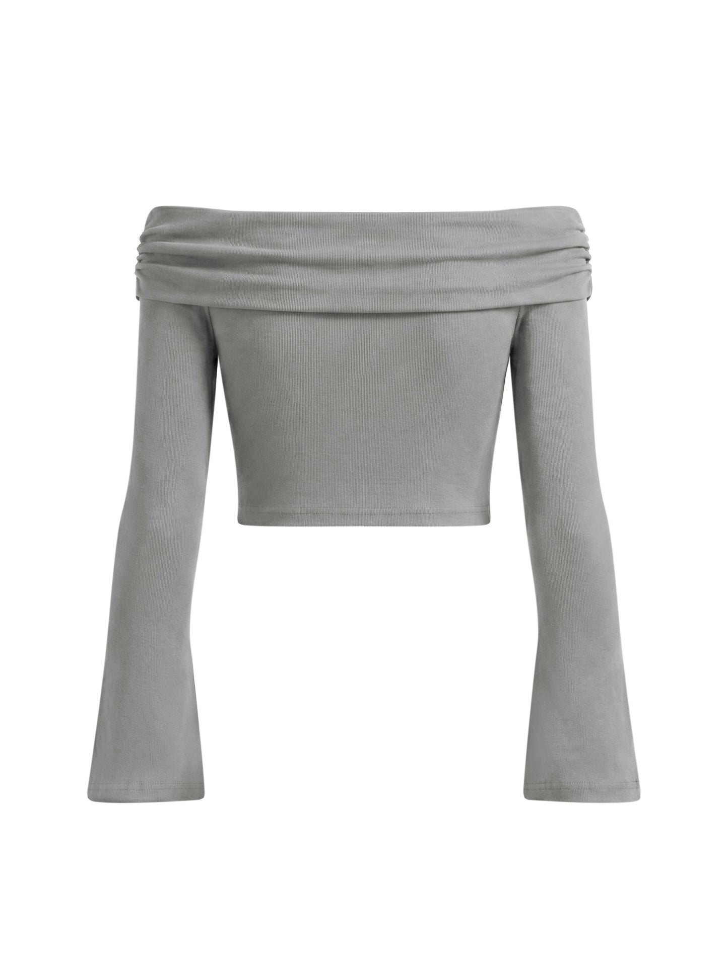 Saint Luciel Women's Off-the-Shoulder Bell Sleeve Crop T-Shirt