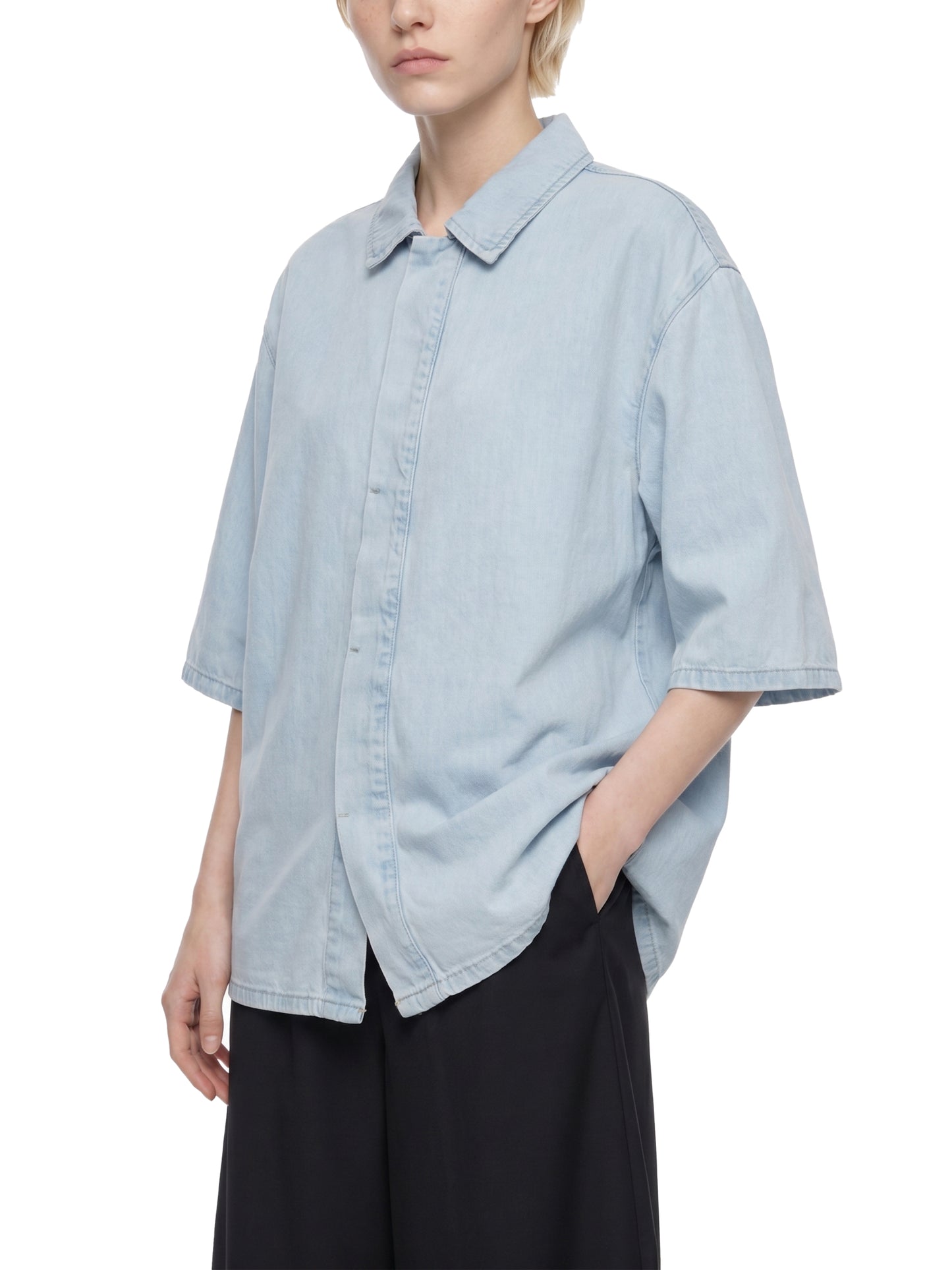 Saint Luciel Vintage Wash Drop Shoulder Lyocell Shirt
