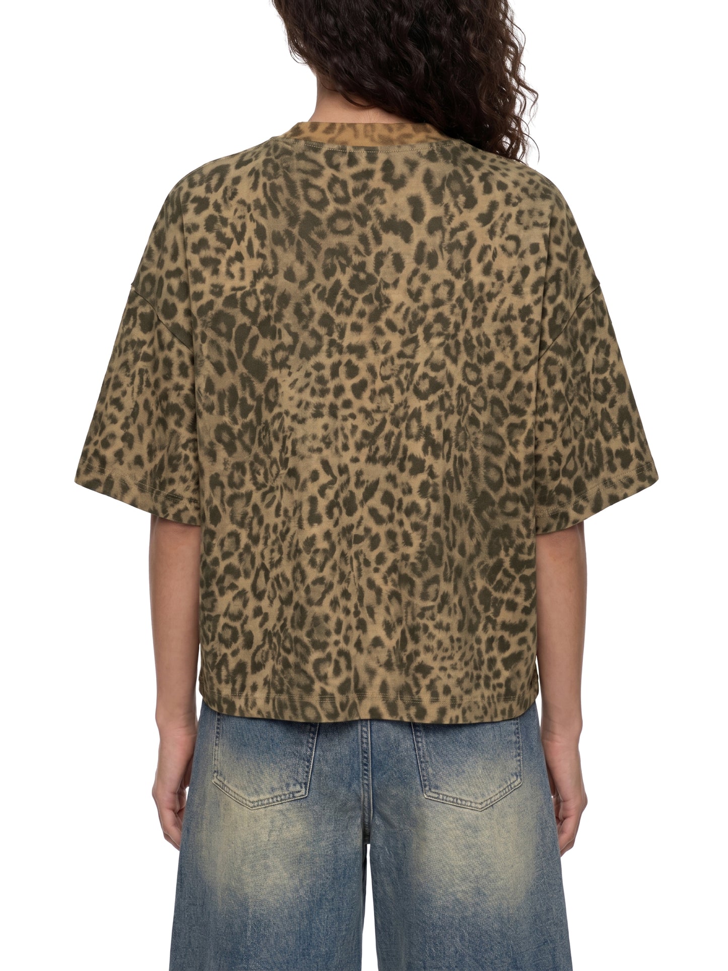 Saint Luciel Leopard Print Boxy T-Shirt