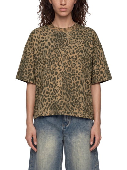 Saint Luciel Leopard Print Boxy T-Shirt