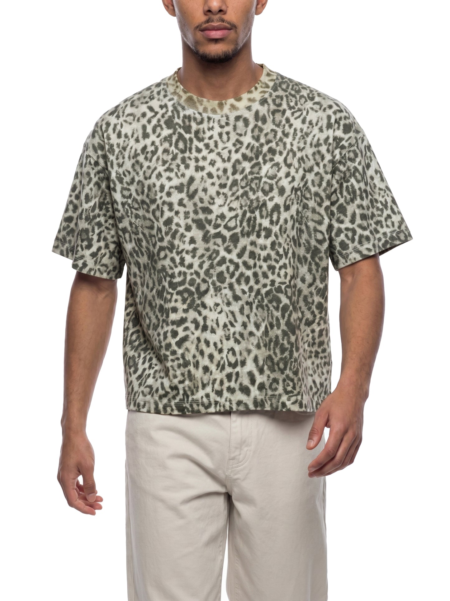 Saint Luciel Leopard Print Boxy T-Shirt