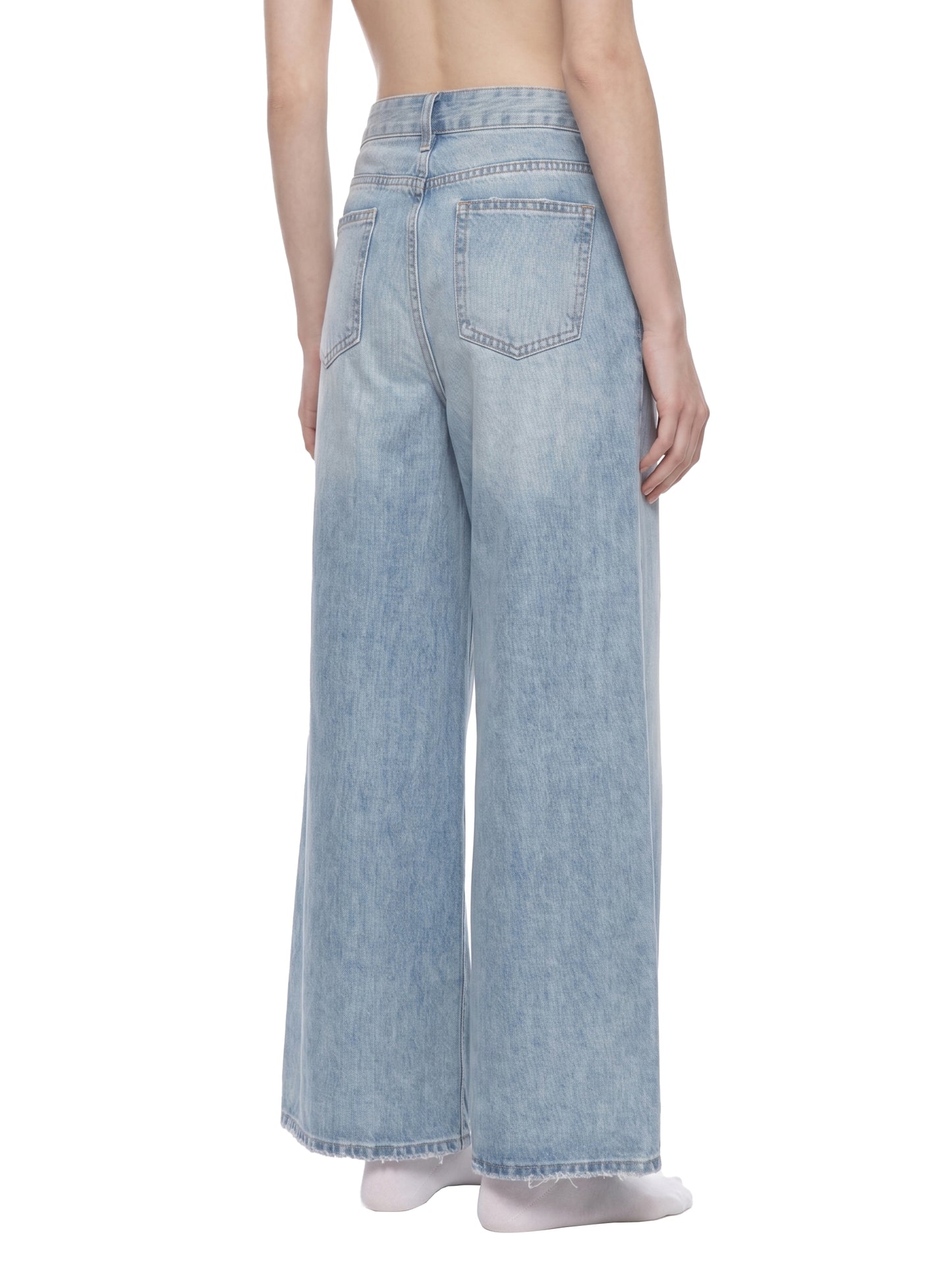 Saint Luciel Women's Vintage Wash Wide Leg Jeans (Distressed)