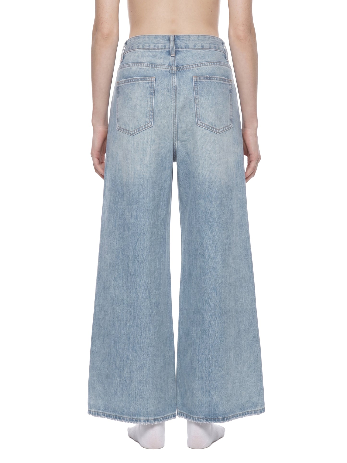 Saint Luciel Women's Vintage Wash Wide Leg Jeans (Distressed)