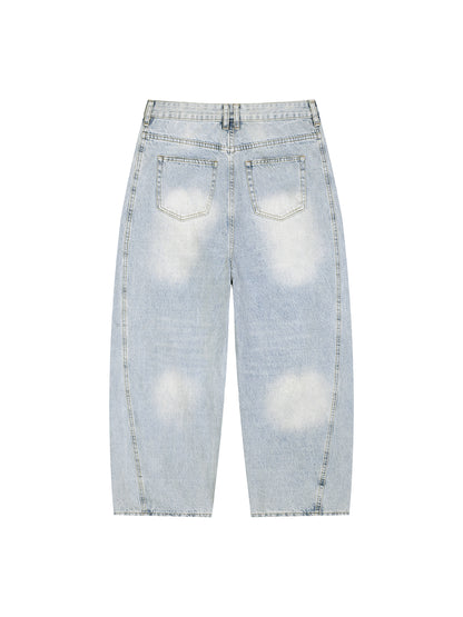 Saint Luciel Men's Vintage Wash Sunfade Barrel Leg Jeans