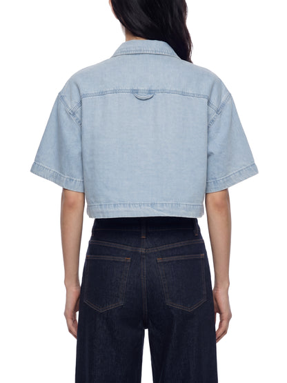 Saint Luciel Women's Vintage Wash Boxy Cropped Shirt