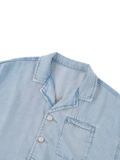 Saint Luciel Women's Vintage Wash Boxy Cropped Shirt