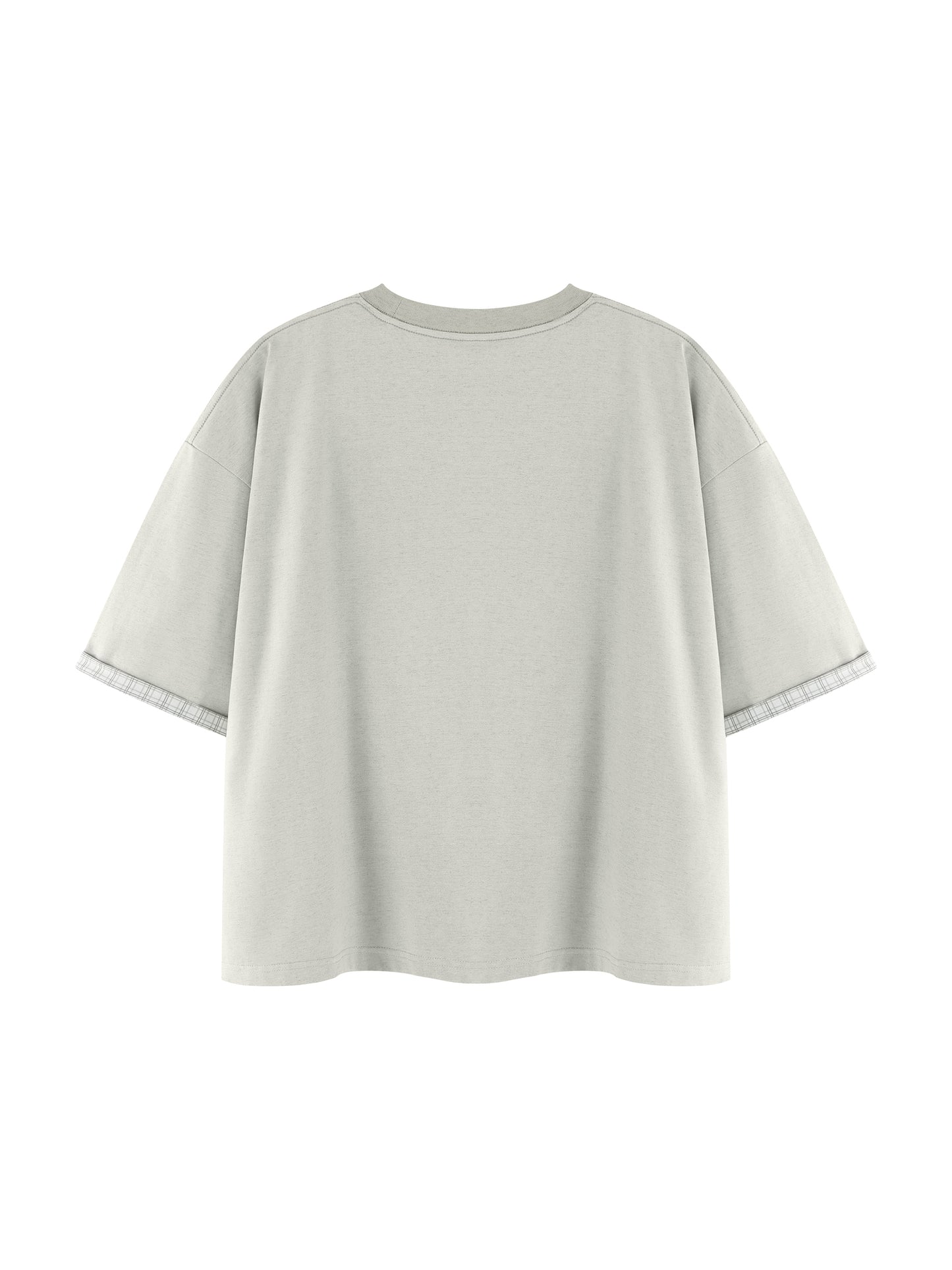 Saint Luciel Boxy Plaid-Lined Double-Face T-Shirt