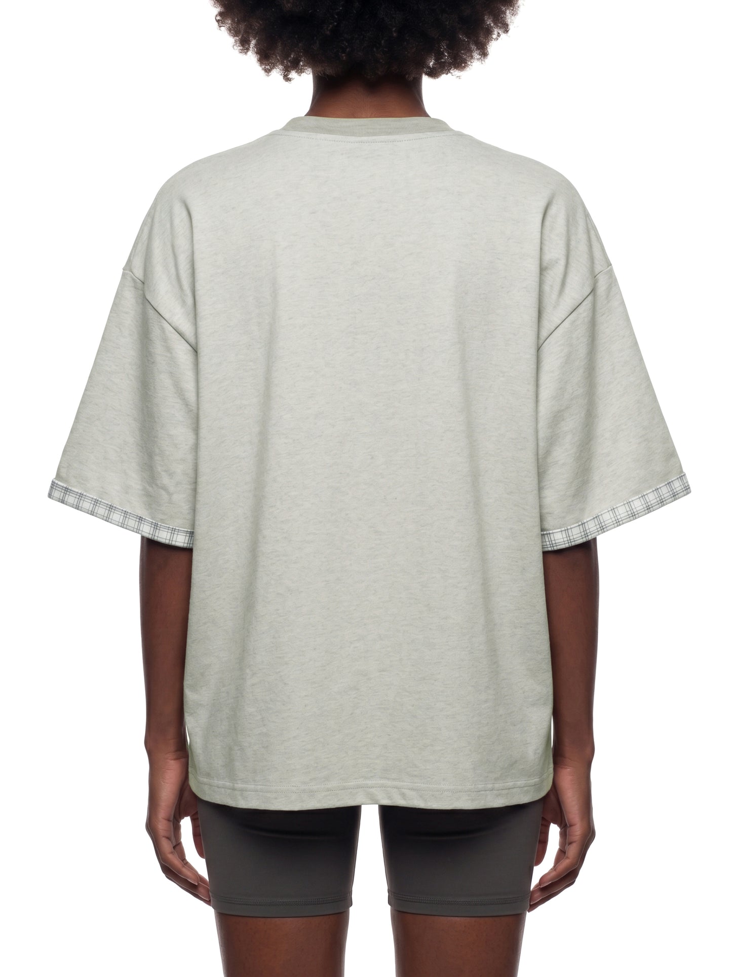 Saint Luciel Boxy Plaid-Lined Double-Face T-Shirt
