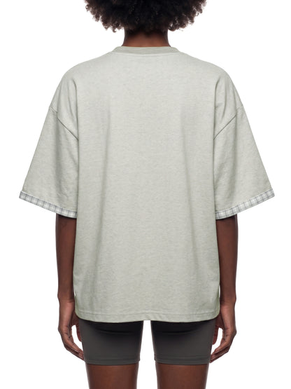 Saint Luciel Boxy Plaid-Lined Double-Face T-Shirt