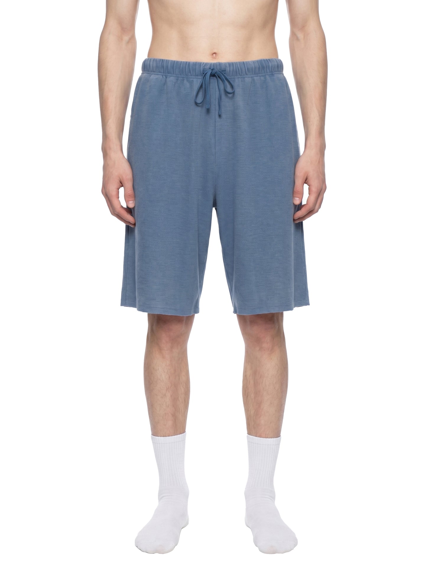 Saint Luciel Vintage Wash Sunfade Waffle Raw Hem Shorts